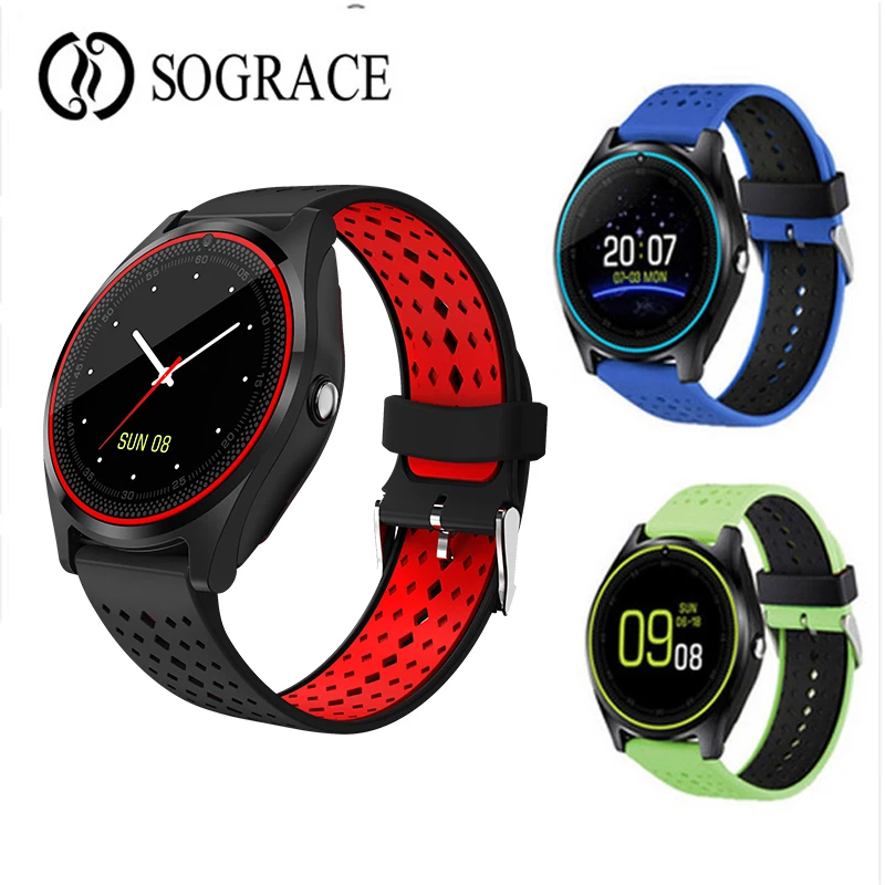 Bluetooth V10 Смарт наручные часы Спорт Шагомер с SIM Камера Smartwatch для Android смартфон
