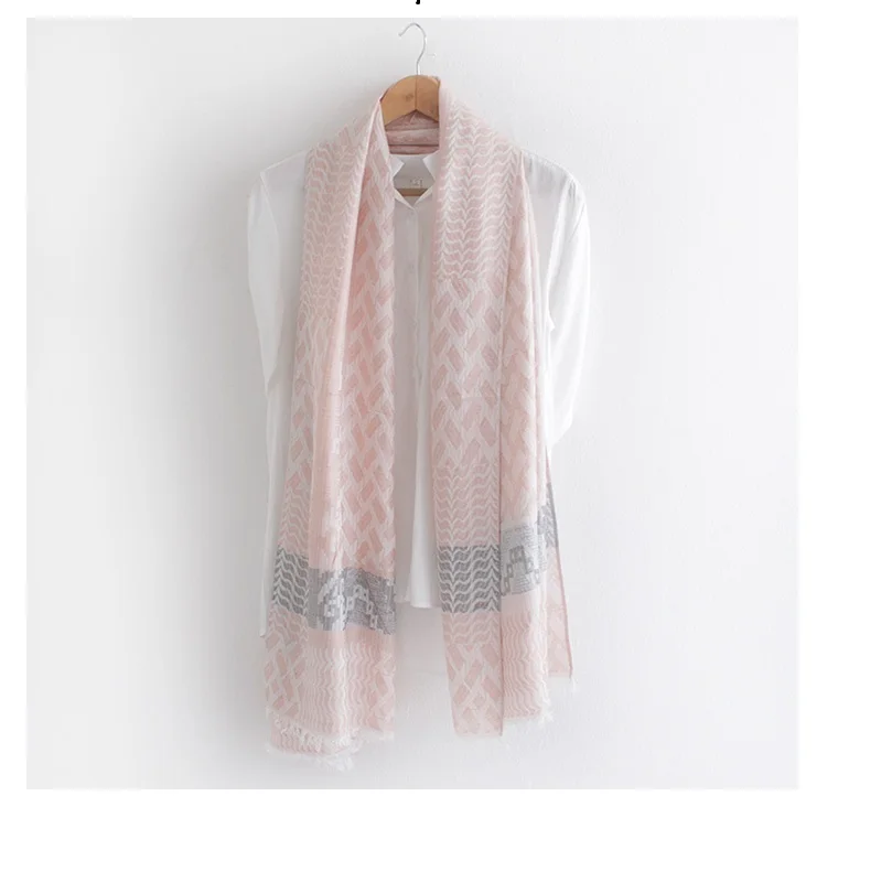 National Wind Jacquard Cotton and linen women scarves super large air