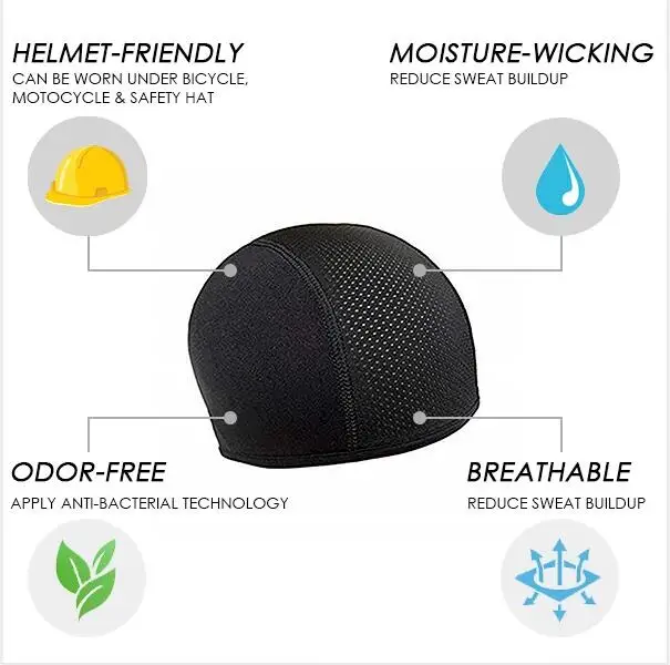 Шлем внутренняя охлаждающая крышка шлем лайнер череп быстросохнущая охлаждающая впитывающая Спортивная велосипедная шапочка для женщин и мужчин