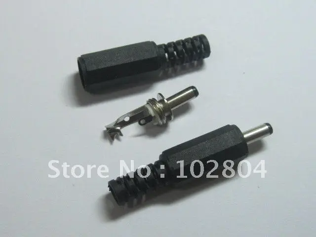 

10 pcs Per Lot 3.5x1.3mm DC Power Male Plug Connector Adaptor Plastic Handle Black Head