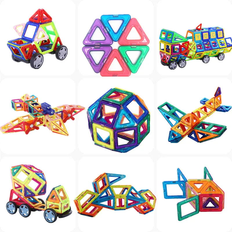 

175pcs Mini Magnetic Building Blocks Designer Construction Sets Model Plastic Magnet Pulling Educational Diy Toys For Kids Gifts