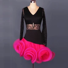 Черный Фуксия Для женщин Костюмы для латиноамериканских танцев платье для танцев Для женщин Костюмы для бальных танцев платья для танцев Костюмы для латиноамериканских танцев танцевальный костюм для танцев Костюмы для латиноамериканских танцев Платья для женщин танго платье Самба