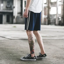 Новые летние хлопковые шорты свободные для мужчин's повседневное шорты-бермуды черный мужчин одежда треники по колено Японии стиль