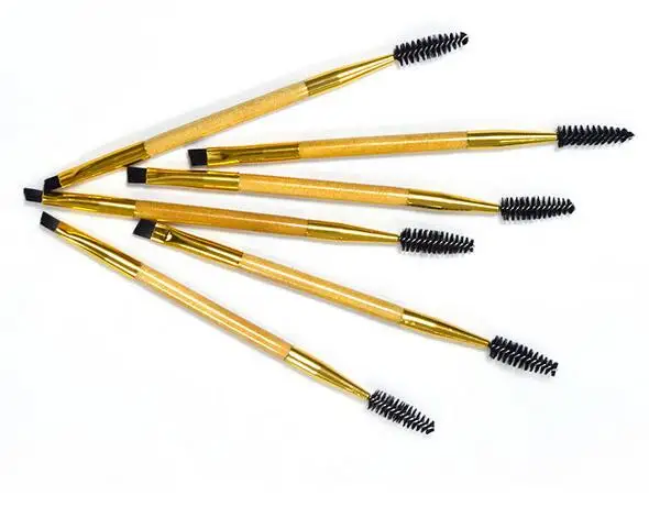 

Makeup eyebrow brush tools bamboo handle double + eyebrow comb and makeup brush for eyes makeup tools