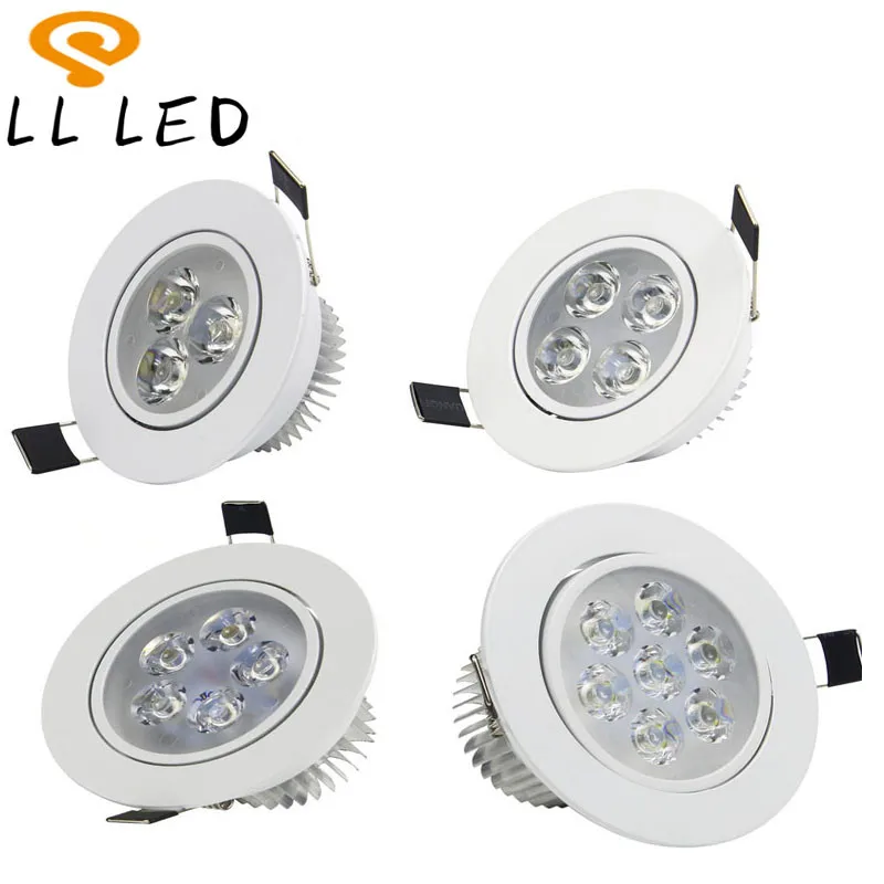 

5pcs Super Bright Recessed LED Dimmable Downlight CREE 9W 12W 15W 21W LED Spot light LED Recessede Ceiling Lamp AC 110V 220V