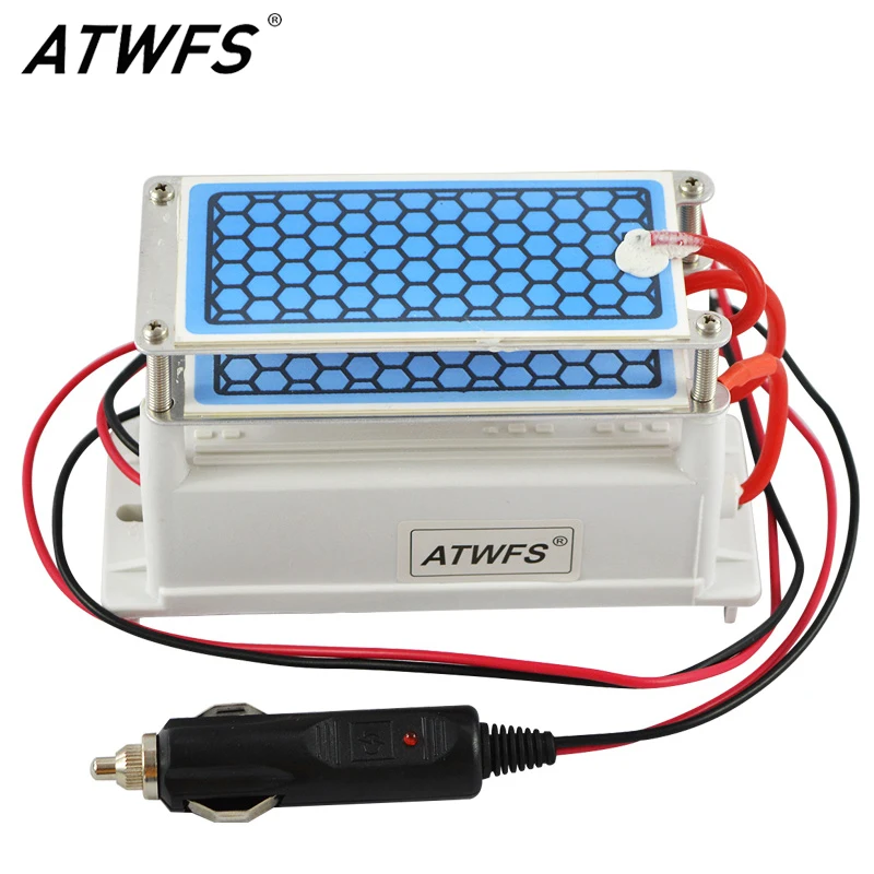 

ATWFS Newest DC 12v 10g Car Ozone Generator Air Purifier Ozonizer Cleaning Ozone Ceramic Plate Air Sterilizer