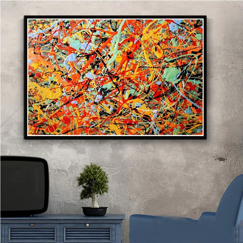 

Paintings Art Canvas Poster Jackson Pollock Abstract Painting Poster And Prints Canvas Wall Pictures For Living Room Home Decor