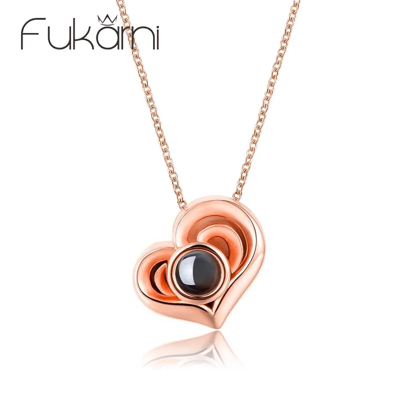 

S925 sterling silver personality romantic love 100 languages I love you pendant necklace love key necklace lover gift