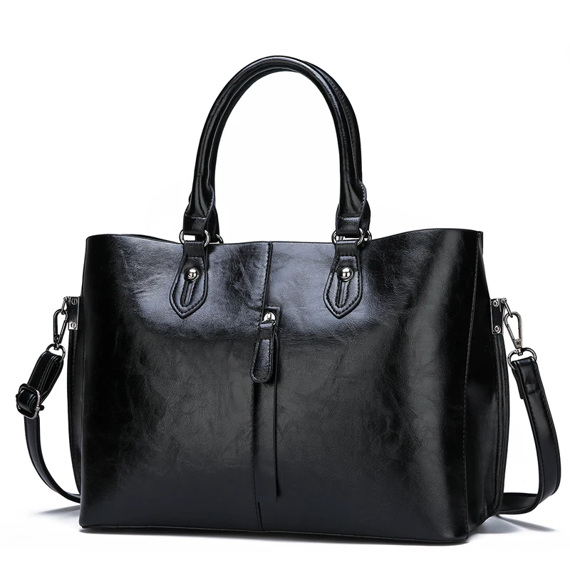 Высококачественная сумка из комбинированной кожи с масляным воском, два комплекта женских сумок, новая модная высококачественная повседневная сумка через плечо