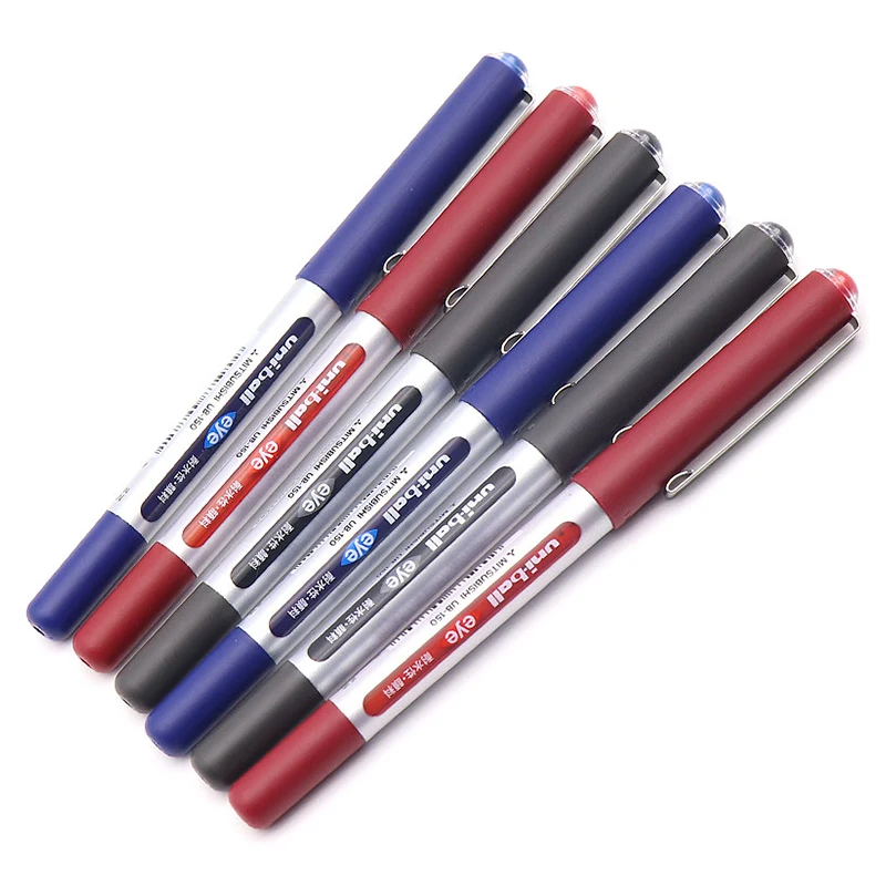 미쓰비시 유니볼 아이 마이크로 Ub-150 젤 잉크 펜, 검정, 파랑, 빨강 필기 용품 2018, 0.5mm, 로트당 6 개