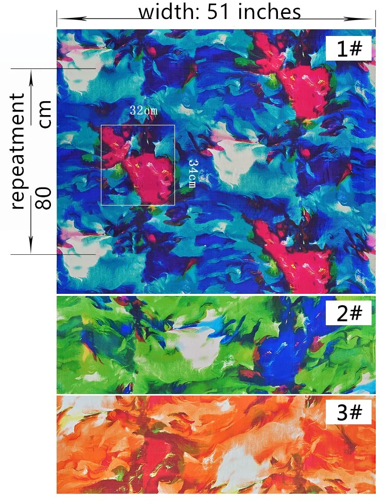1 метр шифоновая ткань с принтом для шитья чистый шелк тутового шелкопряда Ширина 51 дюймов ткань tissu граффити Сделай Сам пэчворк 1824