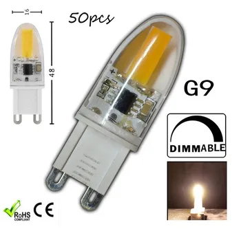 

50pcs Dimmable LED Lamp G9 cob 220V 6W Mini Ceramic Crystal High Power High Transmittance 360 Degree Spot Light Free Shipping