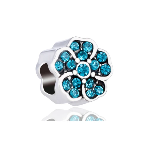 Европейские очаровательные бусины большие цветы кристалл в форме сердца замок