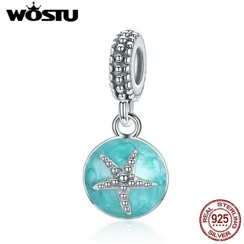 

2019 Summer Hot 925 Sterling Silver Ocean Blue Starfish Dangle Beads Fit Original WST Charm Bracelet Jewelry CQC136
