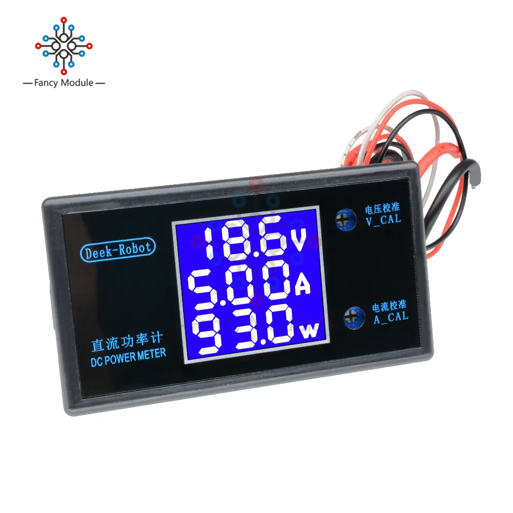 DC 0 50 в 5A 250 Вт ЖК цифровой вольтметр Амперметр Wattmeter измеритель напряжения тока