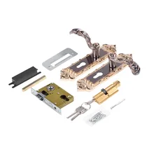 1 Set Aluminum Alloy Vintage Door Lock European Style Retro Interior Anti-theft Room Safety Door Lock Bedroom Door Handle Lock european style copper door lock door lock interior door lock copper lock copper bedroom door lock