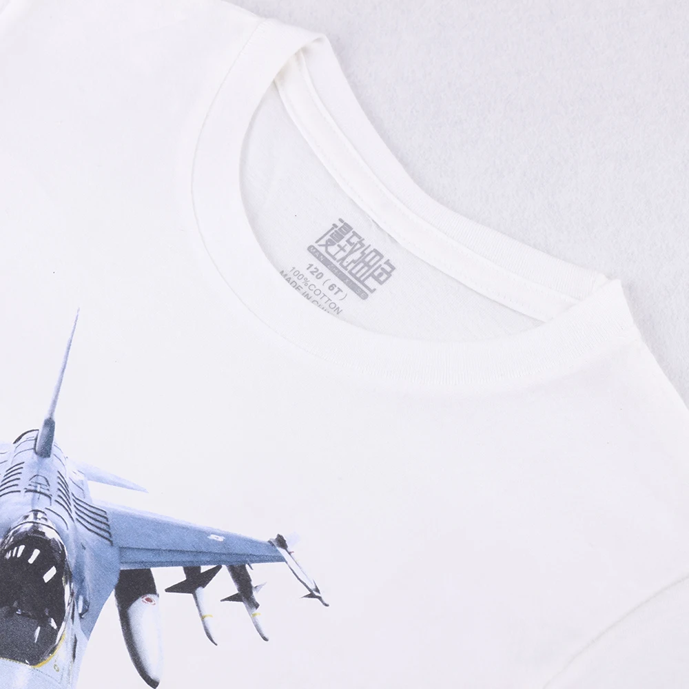 Коллекция года, распродажа, Детская футболка, высокое качество, 3D принт истребитель, хлопок, Короткие футболки для мальчиков, детская одежда, топы для девочек