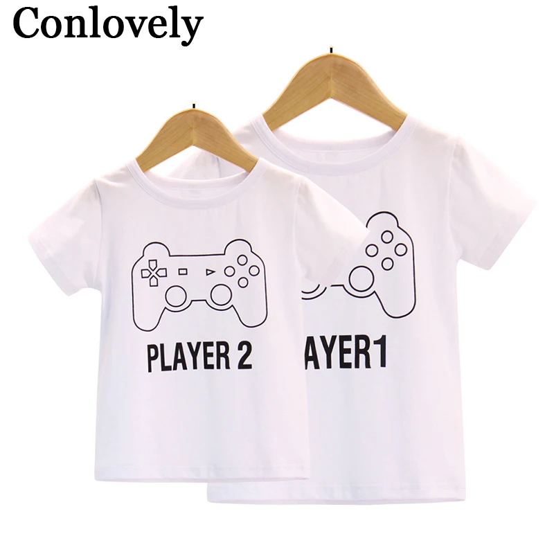 Папы и сына футболка Семья одежда для игры Ручка узор подходящая друг к другу