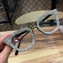 2019 Vintage cat eye Glasses frame retro Female Brand Designer gafas De Sol silver gold  Plain eye Glasses Gafas eyeglasses
