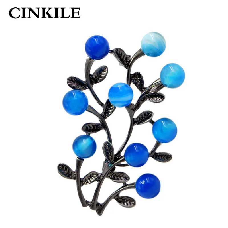 

CINKILE New Arrival Stone Beads Tree Style Brooches for Women Vintage Party Accessories 2 Colors Choose Elegant Jewelry Gift