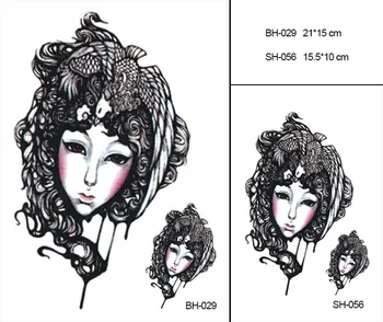 

Large Body Art Arm Sleeves Temporary Tattoo Sticker Girl Face Arm Art Tattoo Male Half Totem Fake Tatoo for Men Women BH-029