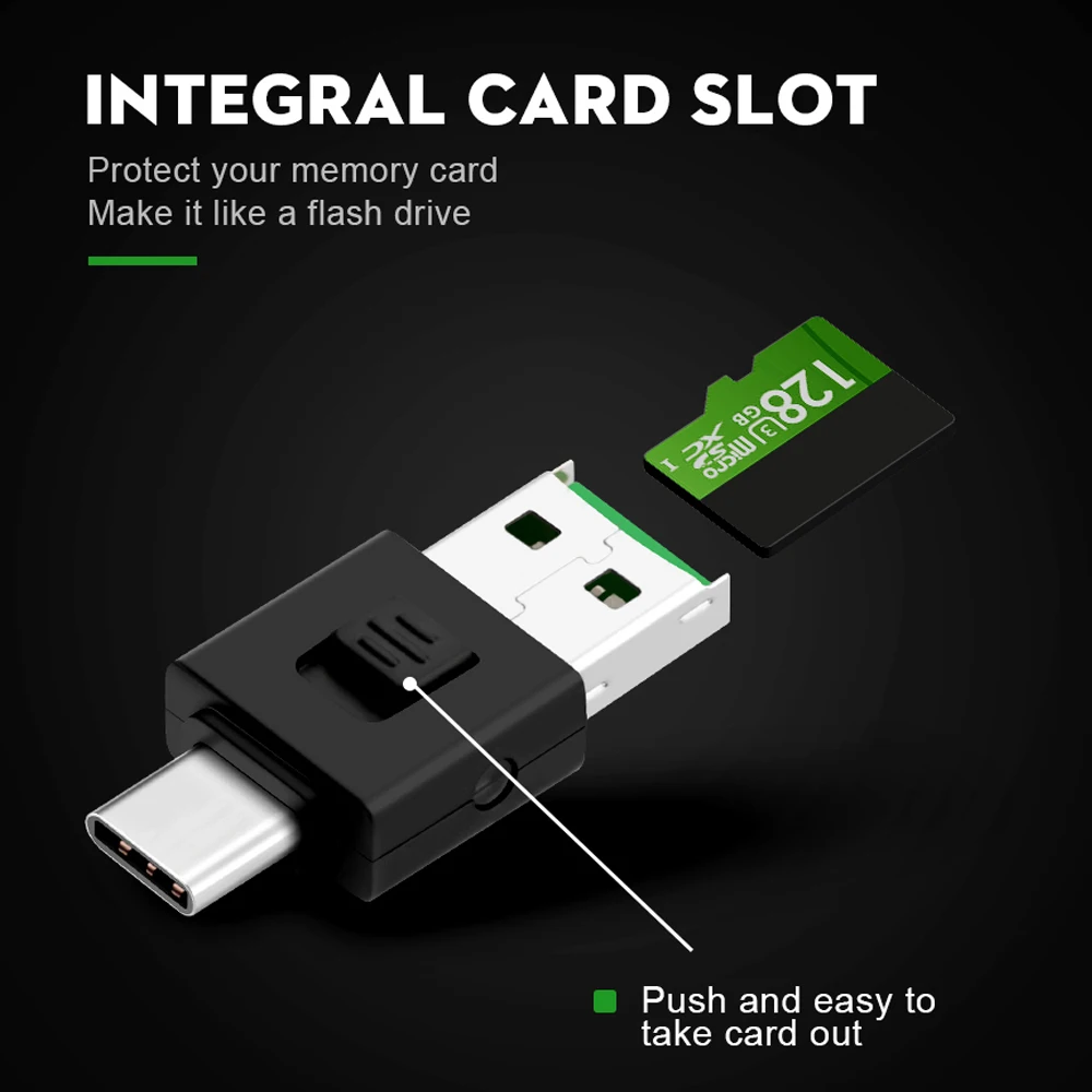 Rocketek высокое качество тип c usb 2 0 otg телефон Тип устройство для чтения карт памяти