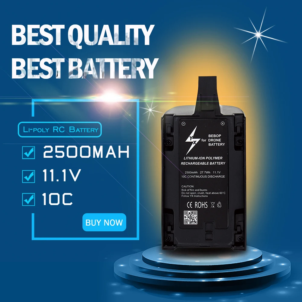 

Upgrade 11.1V 2500mAh Li-Po lipo Battery for Parrot Bebop Drone 3.0 Drone3.0 Quadcopter Helicopter