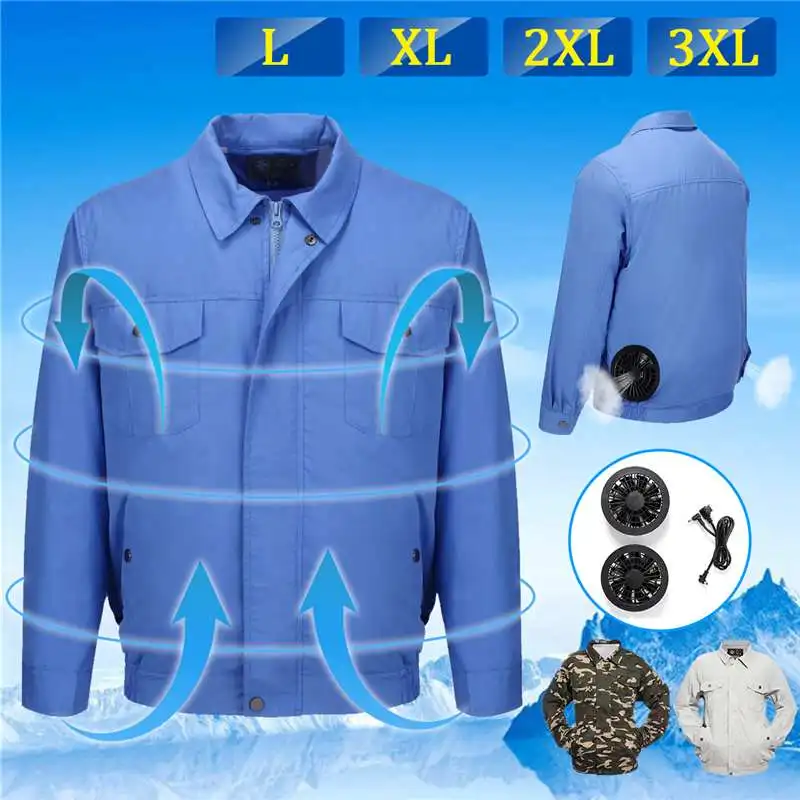 

NEW Safety Conditioning Wind Fan Suit 2-in1 USB Line Summer Heatstroke Cooling Fan Service Agriculture Busy Workwear