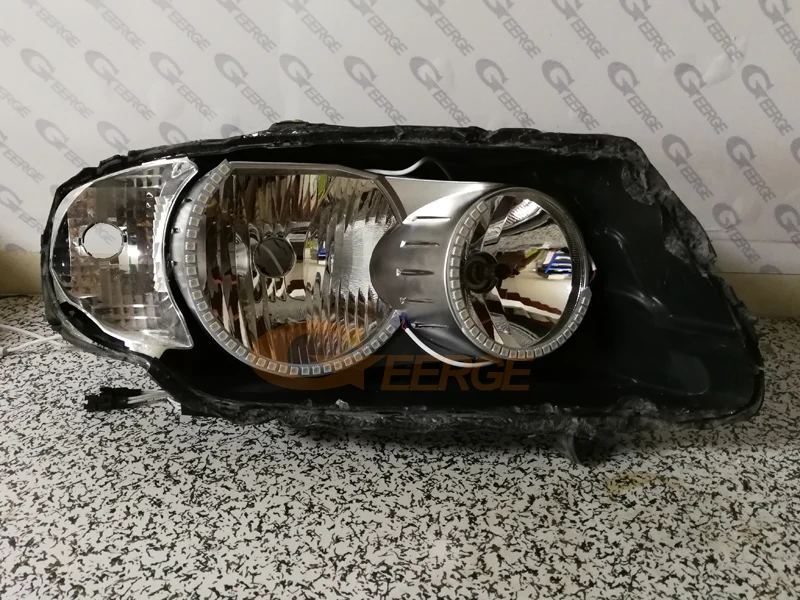 BMW 3 Series E90 E91 2005 2006 2007 2008 Halogen headlight RGB led angel eyes(1)