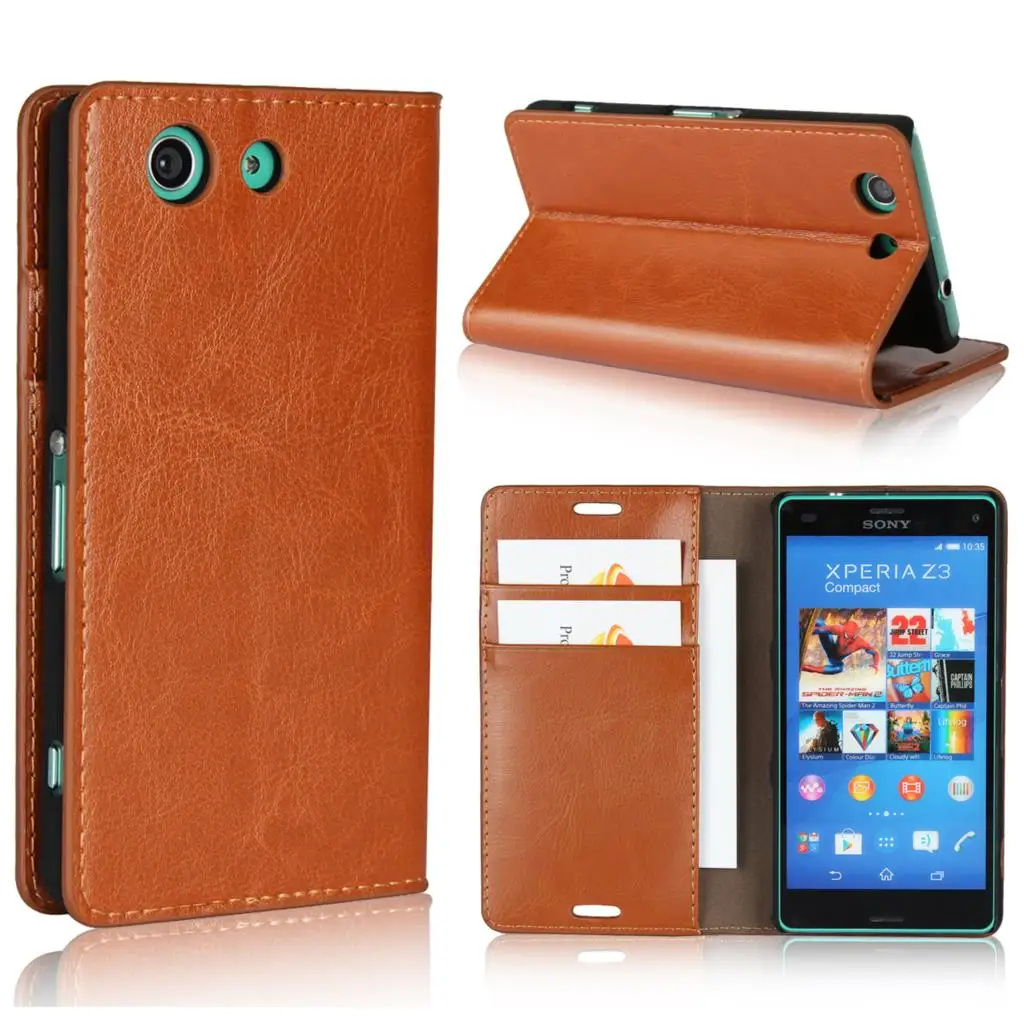 online Caso de telefone estilo Carteira de luxo Capa De Couro Para Sony Xperia Compact Z3 D5833 Virar Capa Protetora Coldre de Negócios