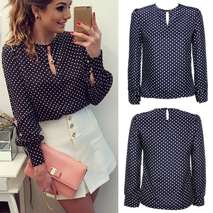 long sleeve high low blouse
