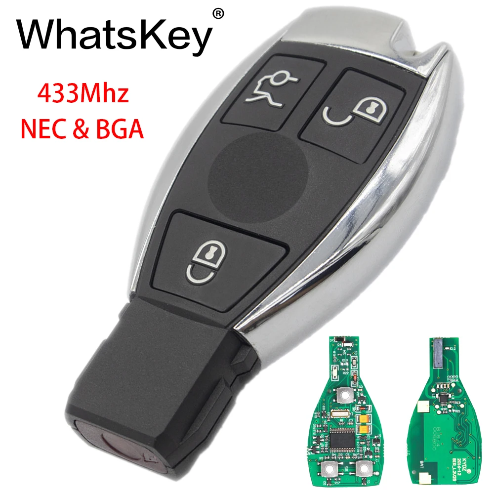 

WhatsKey Car Key Remote Key For Mercedes For Benz 2000+ NEC BGA Control 433MHz C E W222 W211 W204