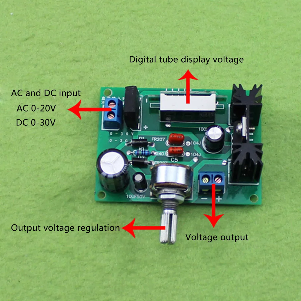 LM317 регулируемый регулятор напряжения понижающий модуль печатной платы