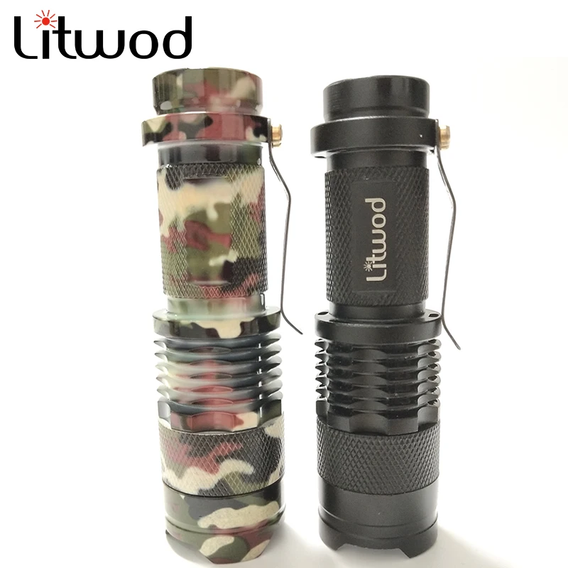 

Z90 Mini penlight 2000LM Waterproof LED Flashlight Torch 3 Modes zoomable Adjustable Focus Lantern Portable Light use AA 14500