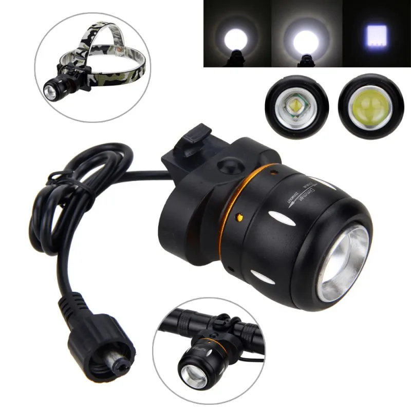 

5000 Lm XM-L T6 LED Bike Lamp Zoomable Headlamp Adjustable Focus Front Bike Headlight with Battery Set and Rear Light