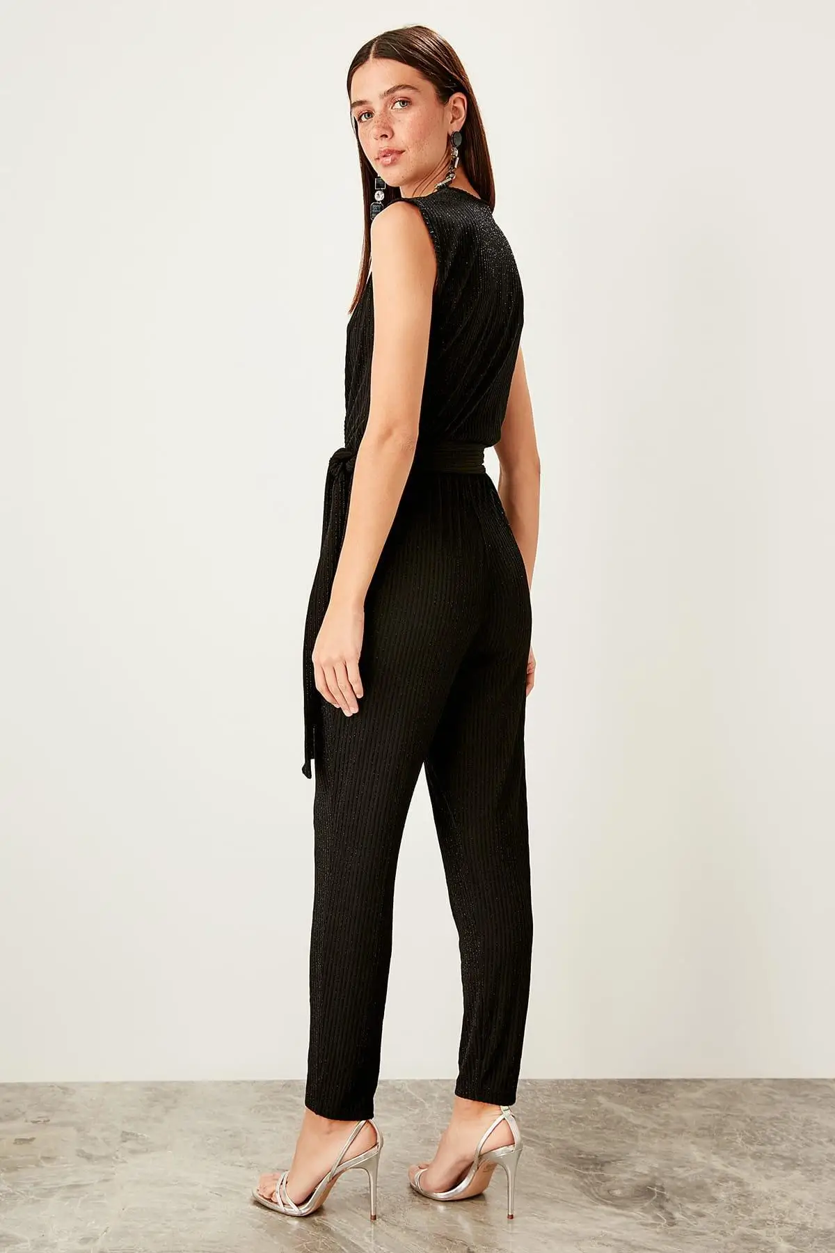 Trendyol черный комбинезон с поясом TPRSS19TU0008| |