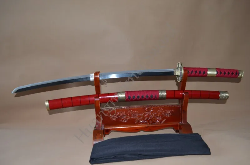 Freies Verschiffen 41 Zoll Anime One Piece Cosplay Zoro Schwert Sandai Kitestu Stahl Katana Schwert Weihnachten Prop Rot Gerade Hamon Christmas Props Christmas Christmaschristmas Red Aliexpress