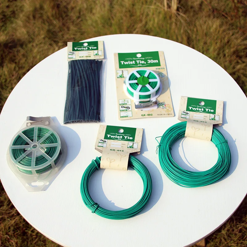 

Reusable Garden Coated Twist Wire String Tie Plant Support Plastic Strap Cables Shell Package Fasteners for Home