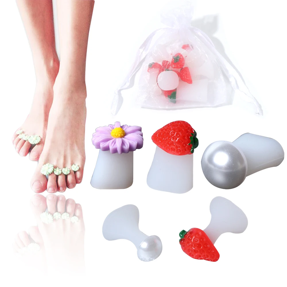 

8pcs Finger Toe Separator Soft Form Silicone Spacer for Pedicure Gel Nail Polish Feet Care Pro Flexible Manicure Tools BE835