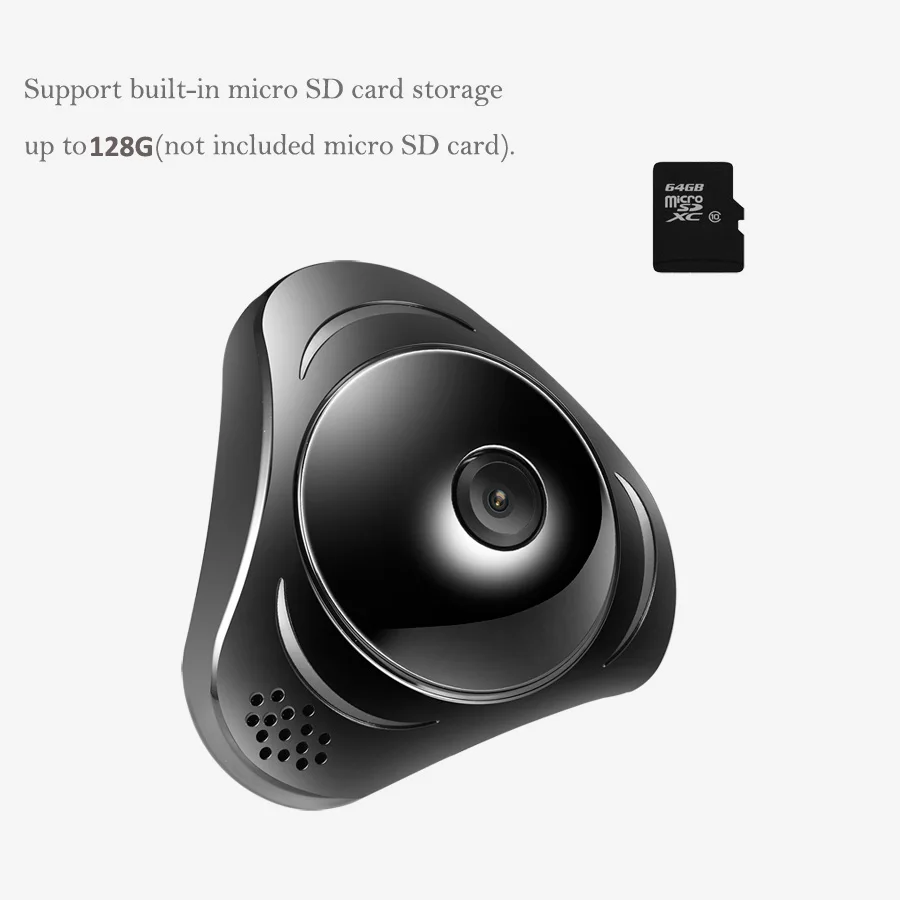 AZISHN 960P 3D VR Wi-Fi камера 360 градусов панорамная ip-камера 1.3MP/3MP рыбий глаз беспроводная Wifi умная камера TF слот для карт IR 10 м