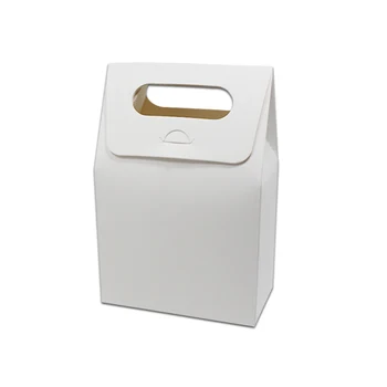 

White 16*9*27cm 10Pcs/Lot Kraft Paper Packaging Boxes With Handle Wedding Birthday Anniversary Gift Paperboard Package Box