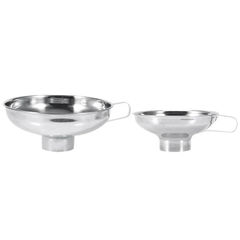 

Stainless Steel Funnel Household Wide Mouth Canning Jars Funnel with Handle Home Kitchen Tools