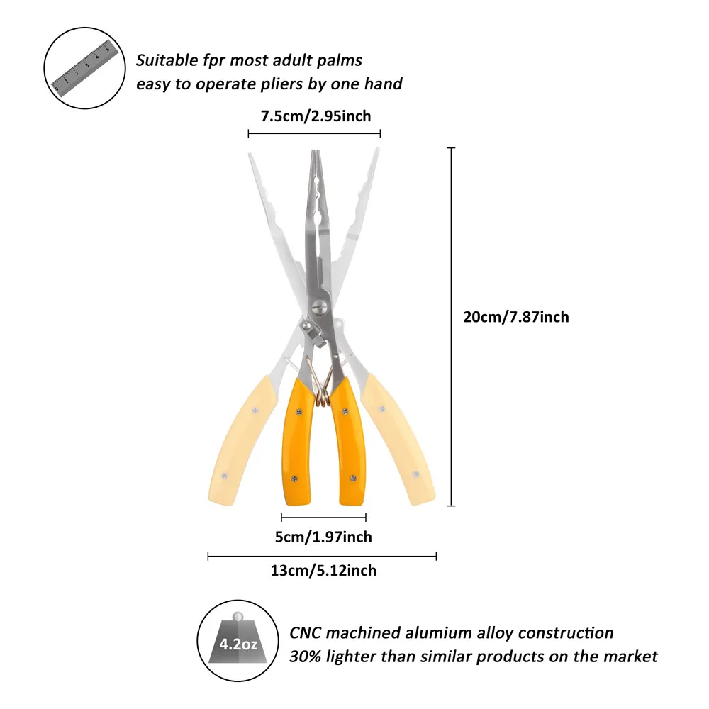 Рыболовные плоскогубцы из нержавеющей стали, инструмент для удаления рыболовного крючка, многофункциональный инструмент для обжима рукава, ножницы для лески, снасти