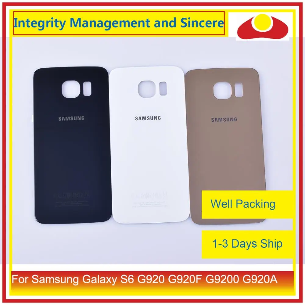 Для samsung Galaxy S6 G920 G920F G9200 G920A корпус батарейного отсека заднее стекло чехол Корпус Замена корпуса