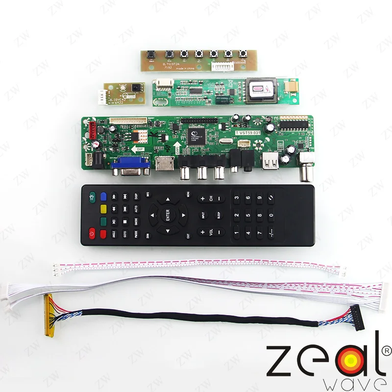 TV HDMI VGA USB CVBS RF LCD Controller Board For 12.1&quot LTD121ECNN 1024*768 |
