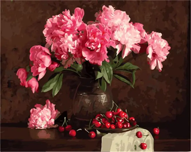 

PAINTBOY Framed Oil Painting Flower DIY Painting By Numbers Coloring By Numbers On Canvas Home Decor For Living Room