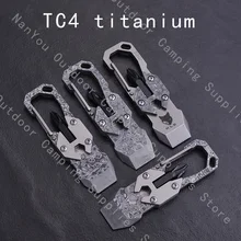 Титановый сплав тактика подвесная лома Дамасская сталь многофункциональный инструмент мини-отвертка EDC наружный карманный инструмент