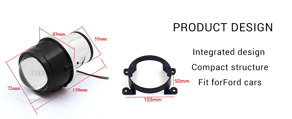 ROYALIN противотуманный проектор Объектив для Ford 2,5 дюймов Полностью металлические Биксеноновые H11 противотуманные линзы DIY для Honda CRV Fit/Subaru/Renualt/Suzuki