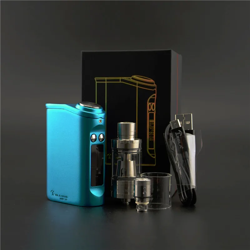 Original Tesla Nano 60W TC Starter Kit Box Mod Temp Control 3600mAh Sub ohm Tank Tesla Nano