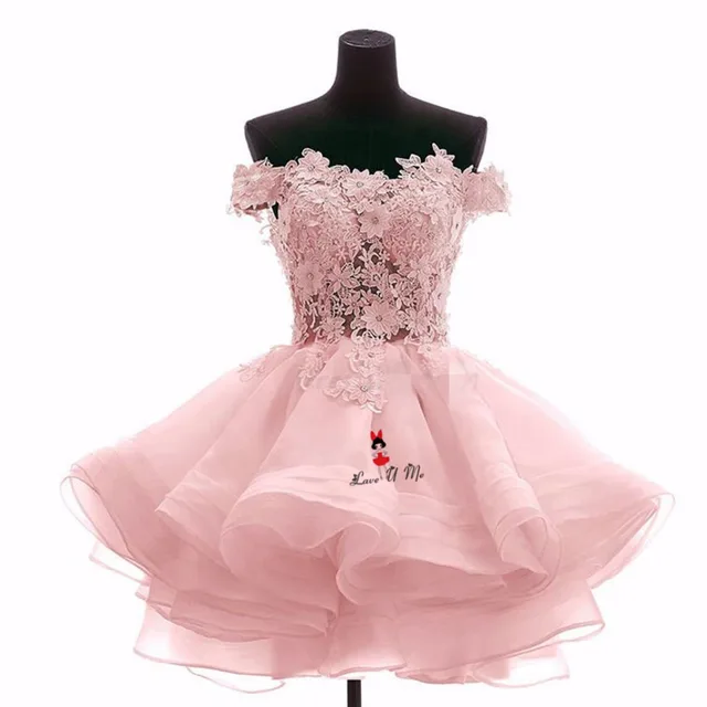 Vestido De Noiva Curto Pink Short Wedding Dress Above Knee Lace Vestido De Noiva Curto Pink Short Wedding Dress Above Knee Lace Flowers Bride Dresses 2017 Vintage